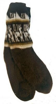 Calcetines gruesos cálidos de invierno de lana de alpaca suave peruana de comercio justo talla 4-7 hippy 184 Foto 1 de 4