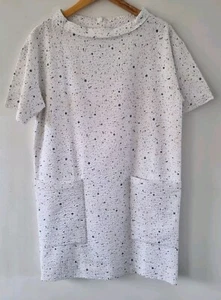 COS Paint Splotch Short Sleeve Shift Dress Patch Pockets 100% Cotton Sz36/8 BNWT - Picture 1 of 4