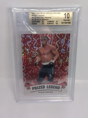 Mojo rojo Leaf Metal Hulk Hogan Prized Legend 2023 1/1 - BGS 10 - ¡Impecable! Foto 1 de 2