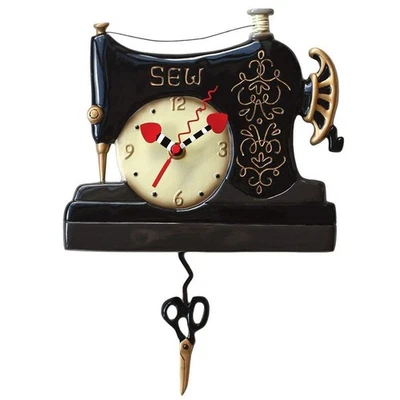 Vintage Stitch Sewing Machine Pendulum Wall Clock - Image 1 of 2