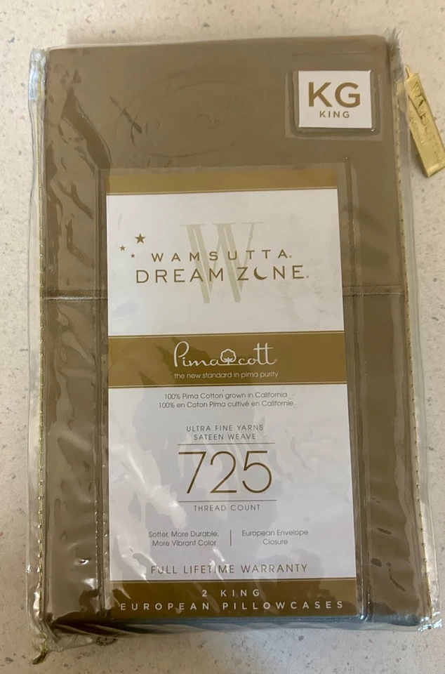 Fundas de almohada Wamsutta Dream Zone 100 % algodón Pima 725 TC color topo KING Foto 1 de 1