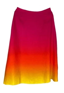 NWT Lauren Ralph Lauren Women's Ombre Linen Blend A-line Mid Skirt Size 4 - Picture 1 of 8