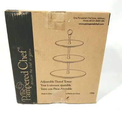 Torre ajustable en niveles The Pampered Chef #1956 cerámica blanca nueva caja original Foto 1 de 3