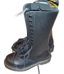 Botas Dr Martens Mujer 5 Hombre 4 Cuero Negro Punk Rock NUEVAS 118 - Imagen 1 de 7