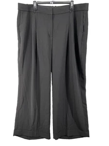 Pantalones J Crew para mujer talla 20 negros esenciales pierna ancha plisados bolsillos carrera nuevos con etiquetas - Imagen 1 de 11