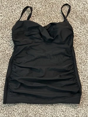NWOT Merona Adjustable Straps Black Tankini Swim Top Size Small - Image 1 of 4