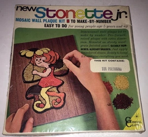 Neu 1964 Stonette Jr. Mosaik Wandrelief Kit Palomino mit Steinen versiegelt - Bild 1 von 4