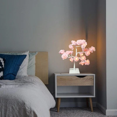 Lámpara de mesa Rose Tree para lámpara de flores de luz nocturna de 5,2"D x 5,12"W x 18,9"H Foto 1 de 4