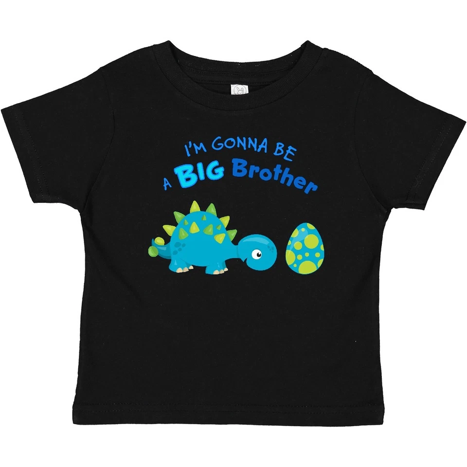 Inktastic Happy Dinosaur Future Big Brother Baby T-Shirt Announcement Siblings - Image 1 of 1
