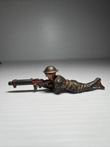 barclay manoil toy soldier 1930’s Soldier Laying Down With A Machine Gun - Picture 1 of 6