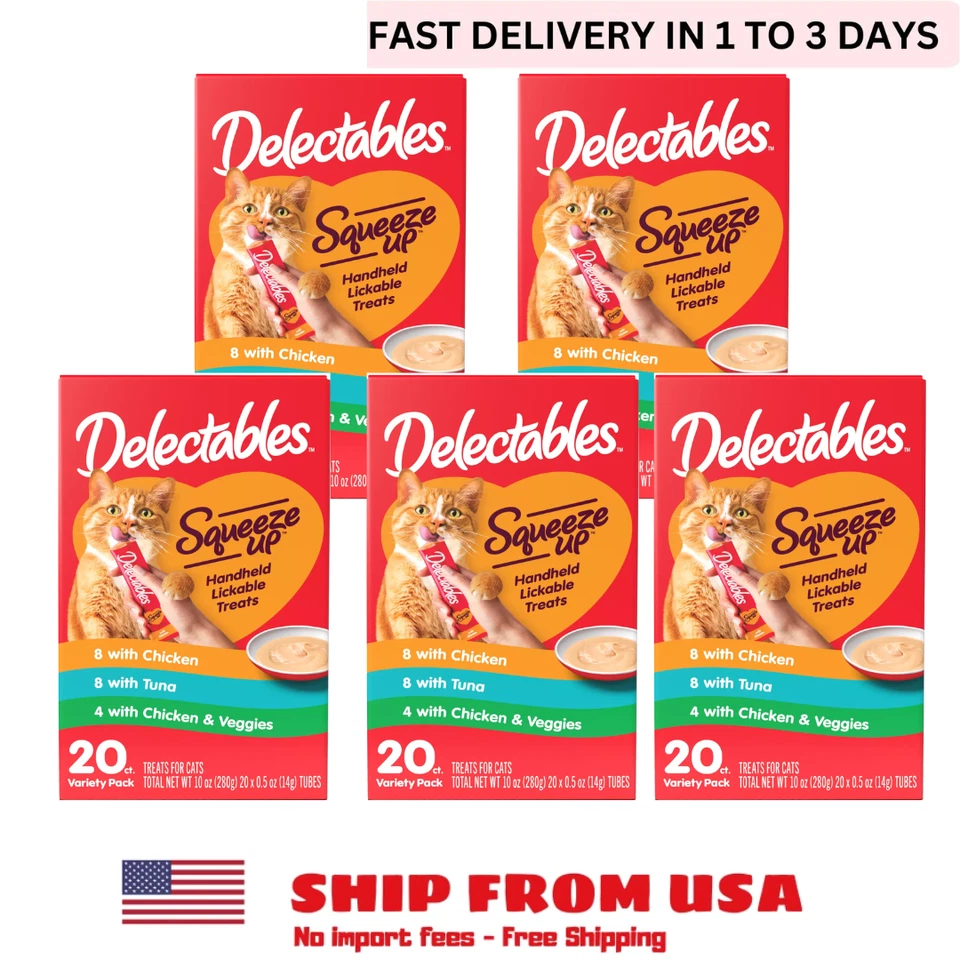 Hartz Delectables Squeeze up Treat Cats Lickable Variety 20 Chicken Tuna Veggies