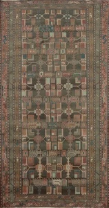 Vintage Traditional Style Handmade Wool Area Rug 5x9 ft with Geometric Pattern - Picture 1 of 15