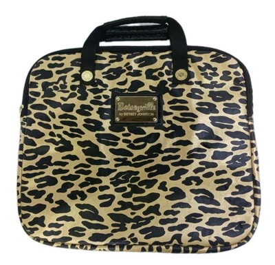 Betsyville Betsy Johnson Metallic Gold Animal Print Laptop Case Zip Closure  - Image 1 of 4