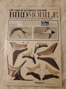 Vintage Birdmobile Card Sculpture European Series #1 Swallow 1973 Macolm Topp - Picture 1 of 5
