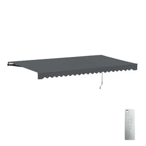 ALEKO Tenda da sole con telaio nero motorizzato retrattile casa patio 20'x10' grigia - Foto 1 di 13
