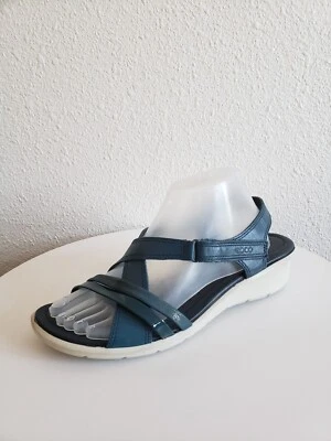 ECCO Felicia Sandals Wedge Slingback Blue Leather Straps Womens US 10 - Image 1 of 4