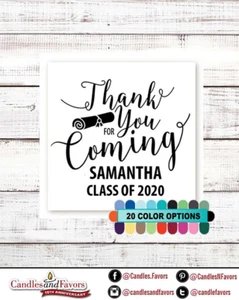 Danke fürs Kommen! 2022 Abschluss Personalisierte Party Gastgeschenk Quadratische Aufkleber - Bild 1 von 2