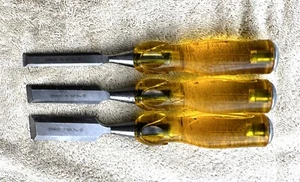 VINTAGE STANLEY 3 PC CHISEL SET AS PICTURED - Picture 1 of 9