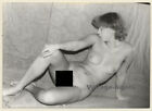 Natural Nude Blonde Sitting On Floor / Curtains (Vintage Photo GDR ~1980s)
