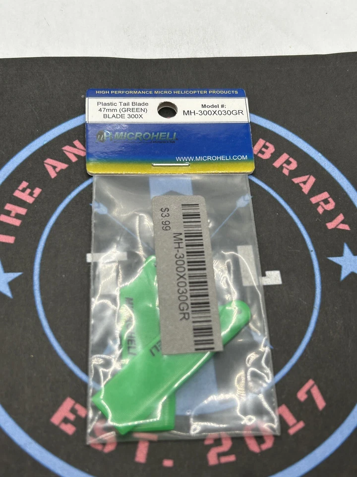 MicroHeli. Hoja de cola de plástico MH-300X030GR 47mm (VERDE) HOJA 300X Foto 1 de 1