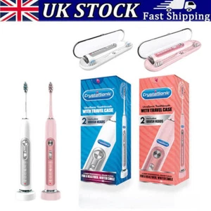 New Crystal Sonic Utra Sonic  Rechargeable Electric Toothbrush with Travel Case - Picture 1 of 9