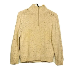 Gap Kids Boys Size Large 10 3/4 Zip Knitted Beige Long Sleeves Sweater - Picture 1 of 8