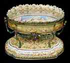 19THC Viennese Enamel ON Silver Oval Candy Dish On Stand C 1870 Best On Ebay
