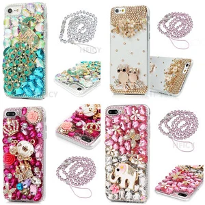 Fancy Bling Glitzer Handarbeit Diamanten Kristalle Girly Cover Case für iPhone Hülle - Bild 1 von 16