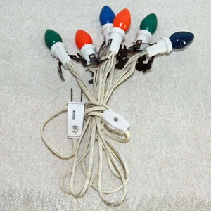 Cuerda de luz interruptor manual de 6 zócalos probada totalmente funcional con luces Dept 56 - Imagen 1 de 4