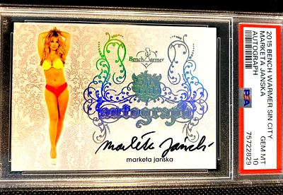 2015 PSA 10 GEM MINT BENCHWARMER MARKETA JANSKA SIN CITY AUTO AUTOGRAPH G5220 - Image 1 of 3