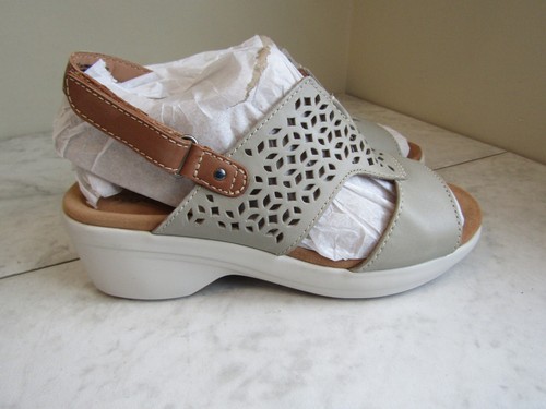 Scarpe sandalo Clarks Tuleah Sun Stone pelle zeppa donna nuove con scatola 6 EU 36 UK 3 5