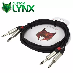 Rean Neutrik Twin Stereo Jack zu Twin Jack Kabel. 2 x TRS Jack auf 2 x Jack Lead - Bild 1 von 4