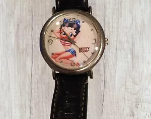 Vintage Sammlerstück glamouröse Betty Boop Uhr mit Lederband - Bild 1 von 7