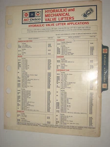 1986 ACDelco Hydraulic & Mechanical Valve Lifters Applications, 3 pages, CH-51 - Bild 1 von 1