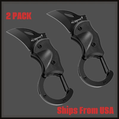 GUARDMAN Pocket Knife Folding Box Cutter Survival Mini Sharp Blade 2 Pack Eagle Claw