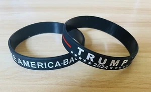 2 Trump Take America Back 2024 MAGA Silicone Bracelets Wristbands - Picture 1 of 3
