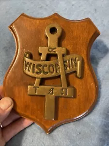 Wisconsin Fraternity Brass Plaque - Picture 1 of 7