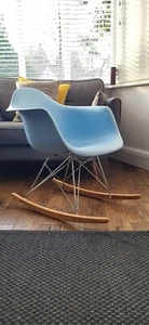 Eames inspired designer Blue Bucket Chair With Rocking Feet. Collection Only. - Picture 1 of 4