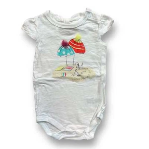 Body Cherokee para niñas talla 6 meses blanco playa manga corta parte inferior a presión - Imagen 1 de 2