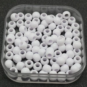 500 White Color Acrylic Round Pony Beads 6X4mm for Kids Craft Kandi Bracelet - Picture 1 of 5