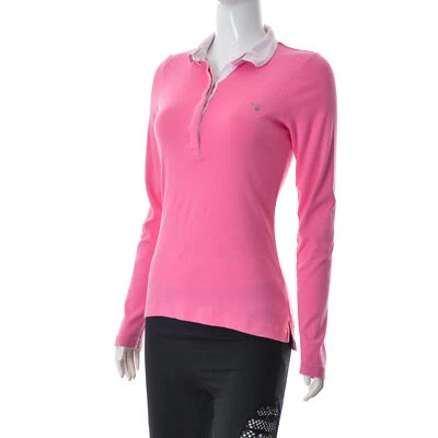 GANT Women's Long Sleeve Polo Shirt Top Small S Pink Cotton genuine - Image 1 of 4