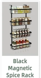 MAGNETIC RACKS FOR KITCHEN(FRIDGE), MAGNETIC ORGANIZER/STORAGE SHELVES-BLACK - Picture 1 of 9
