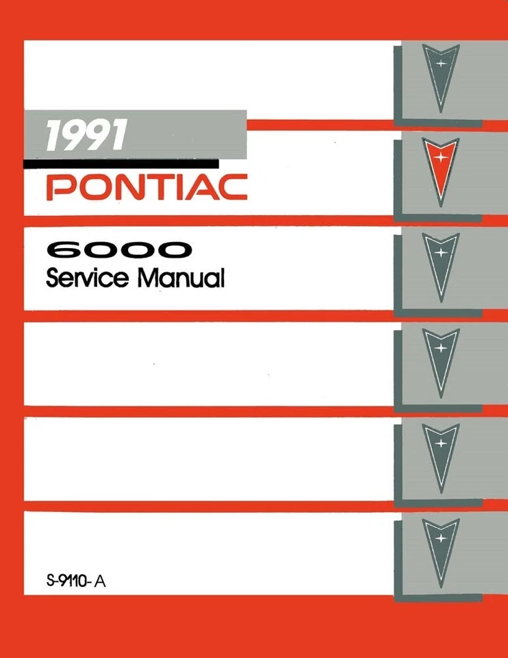 Pontiac 6000 1991 manual de reparación de servicio de taller Foto 1 de 1