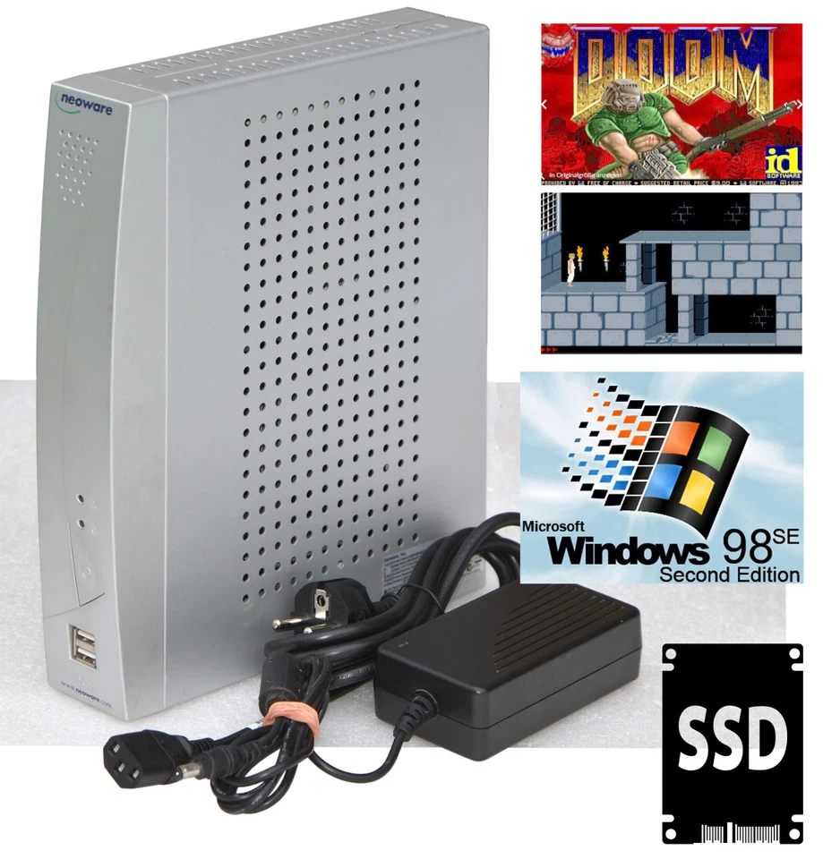 Mini Computer DVI VGA Lpt RS-232 With Windows 98 For Ms-dos Old Games CA22-1GB - Image 1 of 4