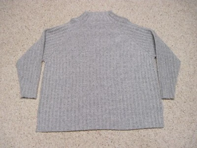 Venezia Jeans Grey Size 26/28 Wool Blend Mock Neck Ribbed Oversized Knit Sweater - Изображение 1 из 4