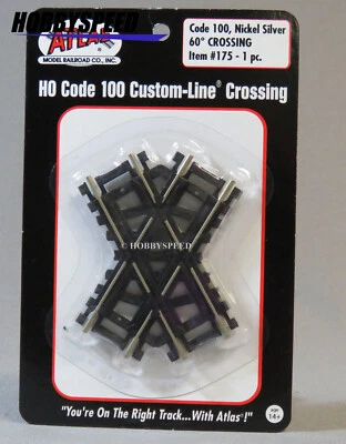 ATLAS #175 HO 60 DEGREE TRACK CROSSING NS CODE 100 black rail train ATL175 NEW - Image 1 of 3