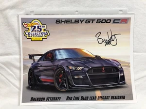 HOT WHEELS E SHEET PICTURE 2025 25TH NATIONALS VETUSKEY FORD SHELBY HANDSIGNIERT - Bild 1 von 3