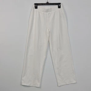 Eileen Fisher Crop Pull On Travel Pants XS White Viscose Blend Pockets (59) - Picture 1 of 9