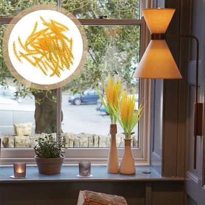  50 Pcs Wheat Stems Decor Ear Bouquet Picks Fake Mini Decoration Artificial - Image 1 of 4