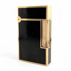 Dupont Ligne 2 Lack schwarz rosa gold Gasfeuerzeug ohne Box Zündung geprüft Frankreich - Bild 1 von 6